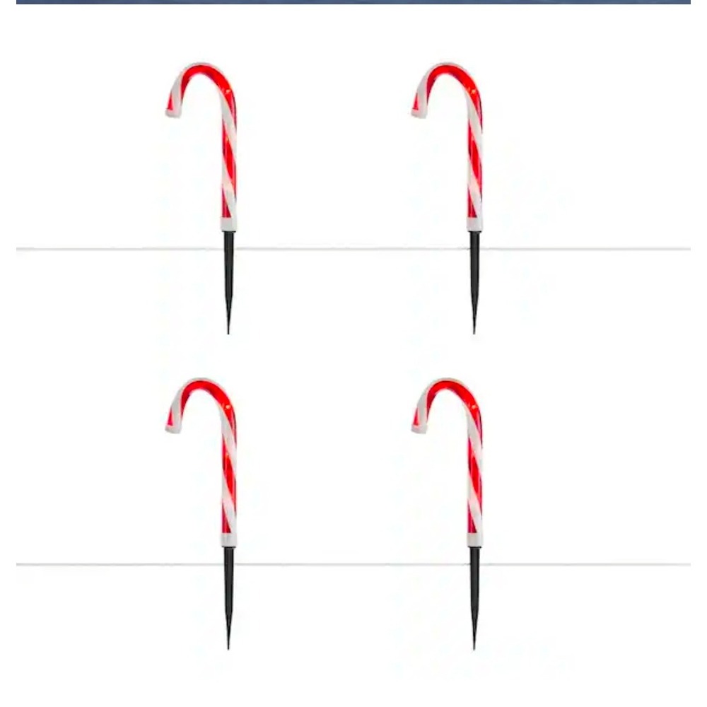 Home Accents Holiday 16.5 in LED Candy Cane Pathway Lights 8 Pack Indoor Outdoor - Picture 3 of 8